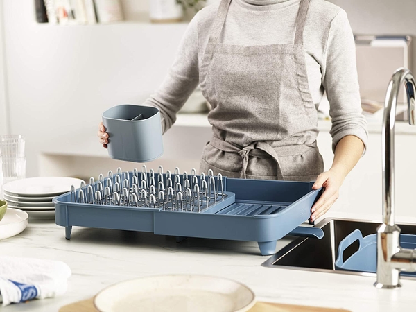 Khay đựng bát đĩa Joseph Joseph 85185 Extend™ Expandable Dish Drainer - Editions màu xanh dương