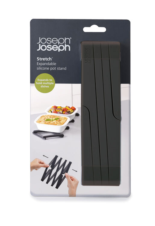 Giá lót nồi có thể điều chỉnh thu gọn, mở rộng thông minh Joseph Joseph 70033 Stretch™ - Ausziehbarer hitzebeständiger Untersetzer - Schwarz VE 4