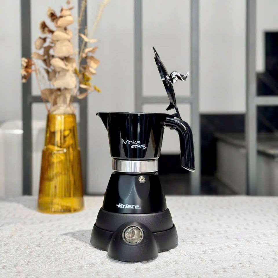 Ấm pha cafe đun trên bếp từ Ariete 00M135811AR0 Moka Aroma Elettrica màu đen