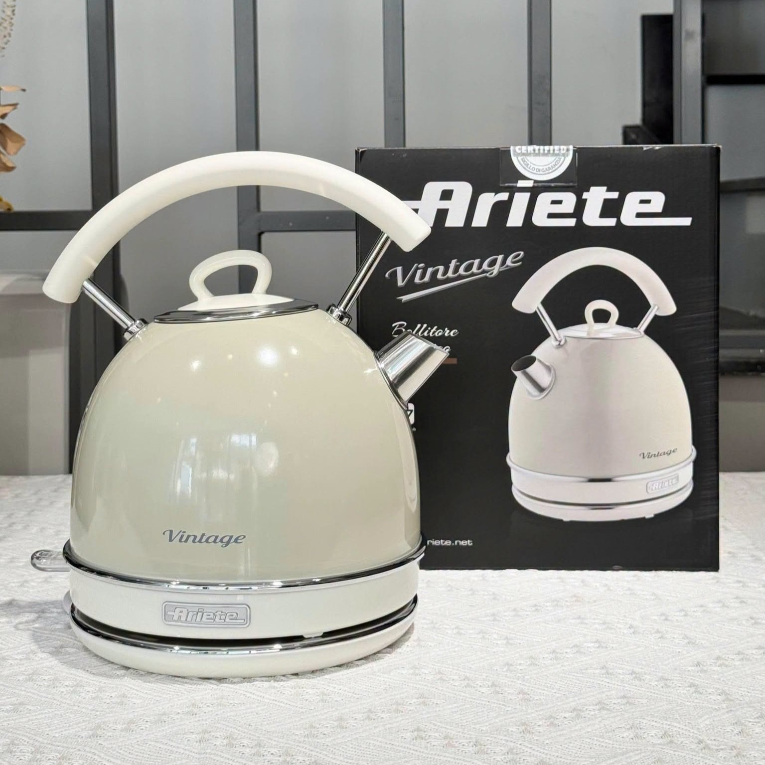 Ấm siêu tốc Ariete 00C287703AR0 1.7L màu kem