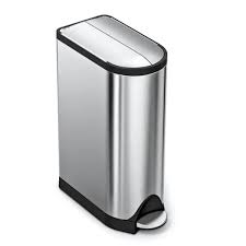 Thùng rác đạp chân nắp mở hình cánh bướm Simplehuman CW2058 18L màu inox