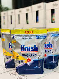 Viên rửa bát Finish Quantum All in 1 hương chanh 64 viên (thùng 6 túi)