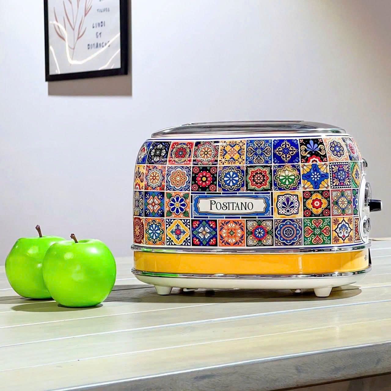 Máy nướng bánh mì Ariete 810W 00C01551PAR0 họa tiết Positano