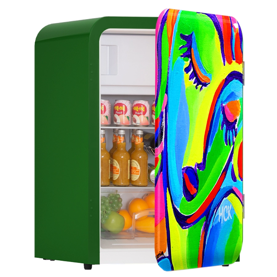 Tủ lạnh mini HCK SLEEPY GIRL 107L BC-130RDA màu xanh có ngăn đông