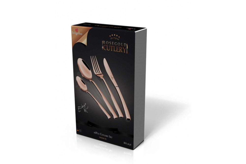 Bộ dao thìa dĩa 16 chi tiết Berlinger Haus BH/2638A - màu vàng hồng