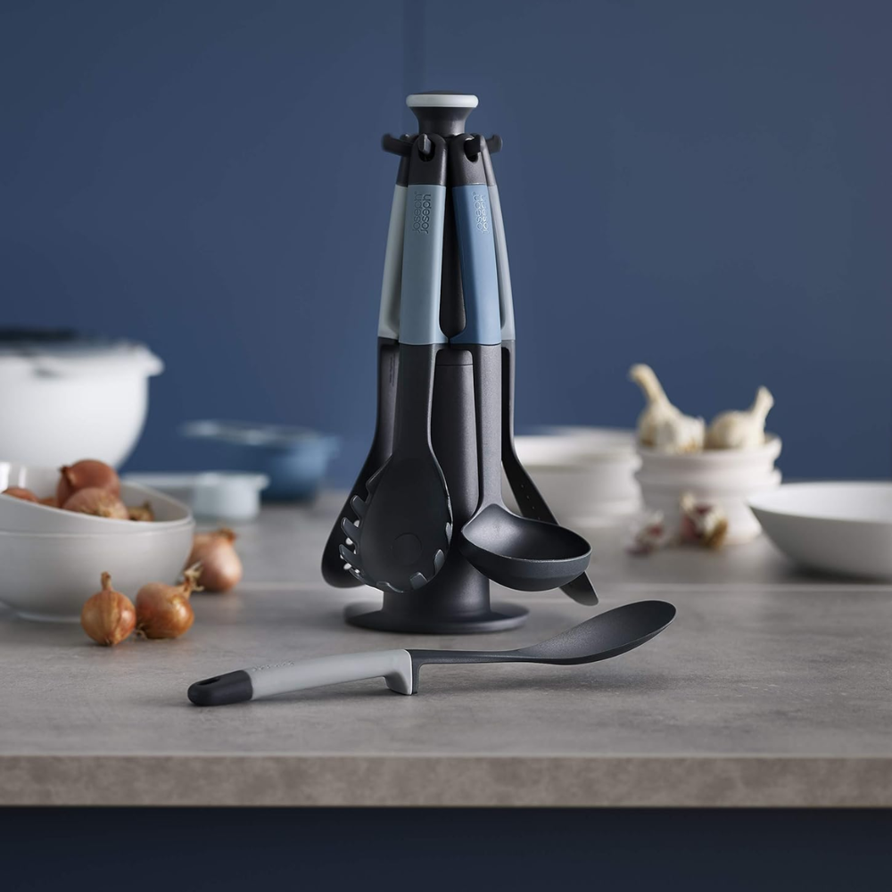 Bộ dụng cụ nấu ăn 6 món kèm giá treo Joseph Joseph 10525 Editions Elevate™ Drehkarussell, 6-teiliges Set – Sky (màu xanh)