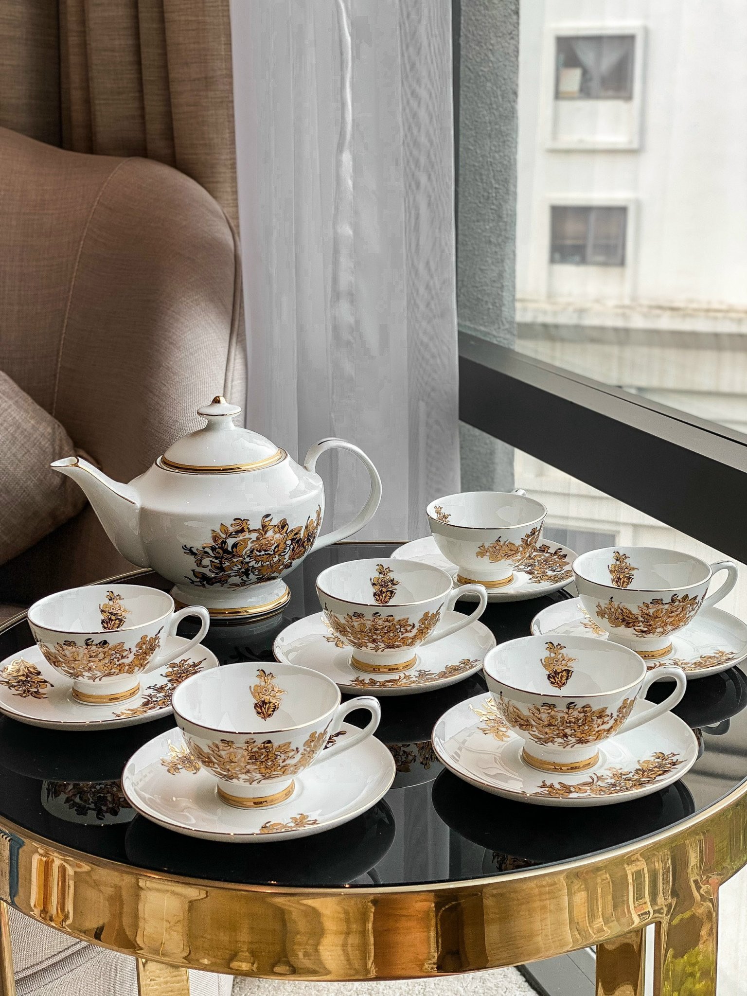 Bộ trà hoa cúc vàng 13sp