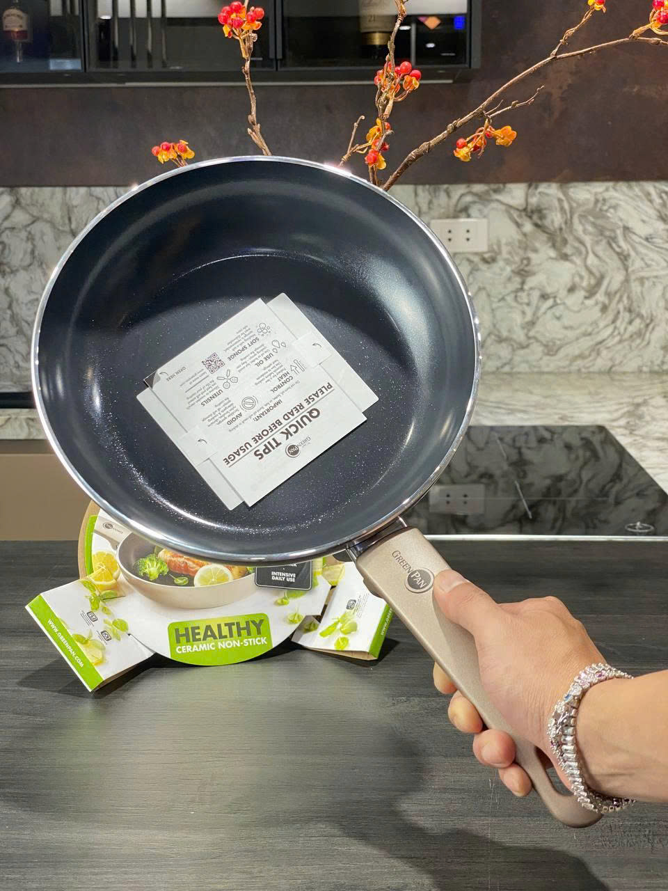 Chảo chống dính Greenpan 24cm màu đồng
