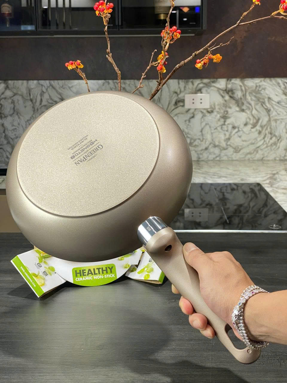 Chảo chống dính Greenpan 24cm màu đồng