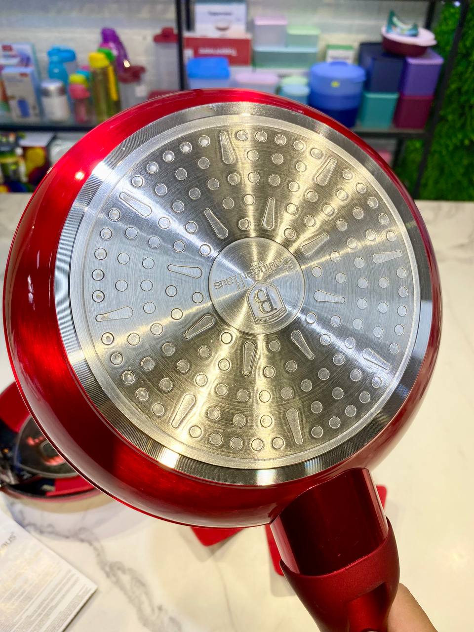 Bộ 2 chảo Berlinger Haus BH/1612NF 2pcs Frypan Set 22 - 26cm chống dính phủ đá màu đỏ - Metallic Line