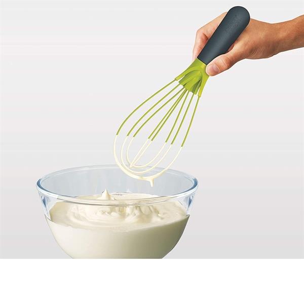 Dụng cụ đánh trứng và xẻng lật 2 in 1 Joseph Joseph 10539 Twist™ 2-in-1 Silikonschneebesen - Grau/Grün VE 6