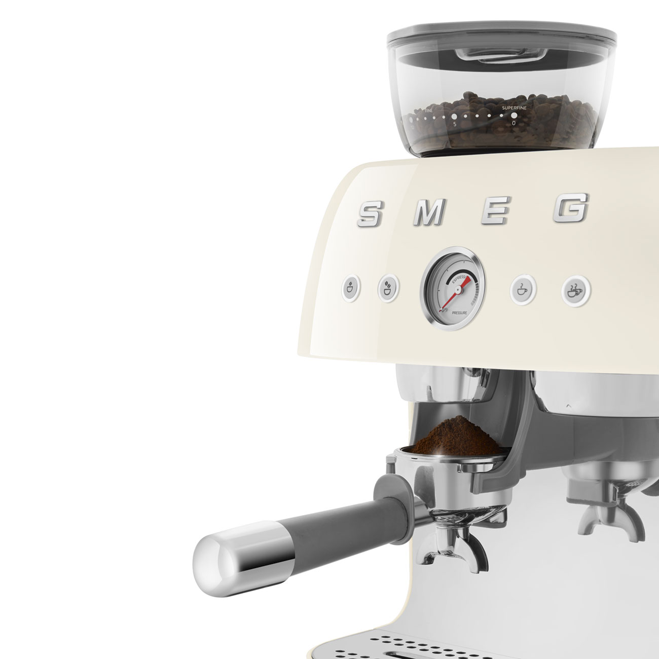 Máy pha cafe SMEG EGF03CREU màu kem có kèm cối xay