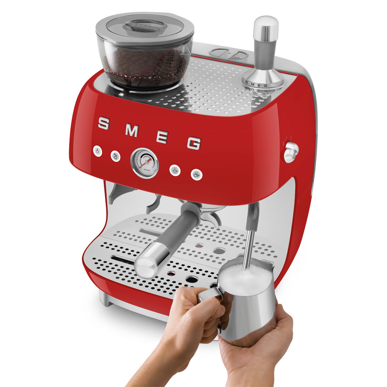 Máy pha cafe SMEG EGF03RDEU màu đỏ có kèm cối xay