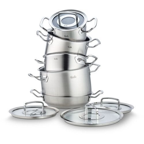 Bộ nồi Fissler Profi 5 món vung kính kèm chảo 2 quai 24cm made in Germany