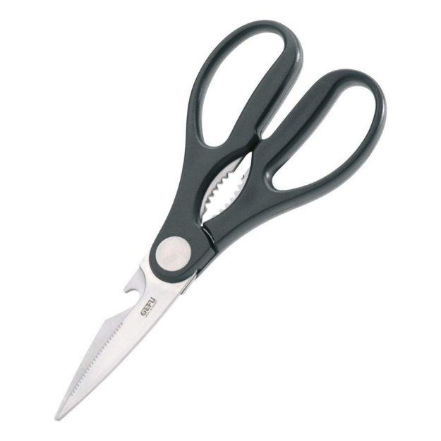Kéo đa năng nhà bếp GEFU UNA 12650 21cm – Cắt, khui nắp chai & mở nắp vặn Ø30mm