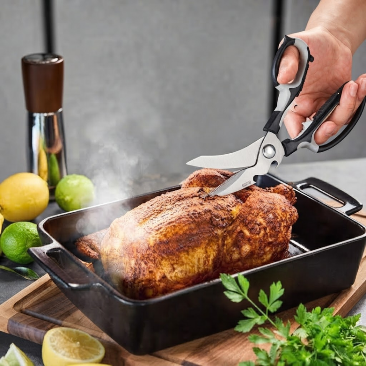 Kéo nhà bếp đa năng GEFU 12665 Multico 22,9cm 4in1 - Cắt thực phẩm, khui nắp chai, mở nắp hộp & kẹp hạt