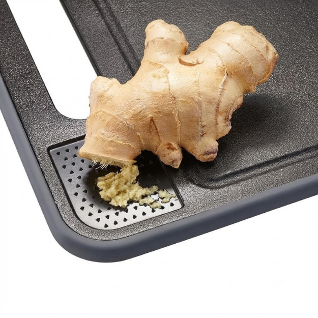 Thớt rã đông đa năng Gefu Cut Pro Defrosting and Chopping Board 13991 36.5 x 25cm 4in1 - cắt thực phẩm, rã đông, mài dao và bào gừng, vỏ chanh
