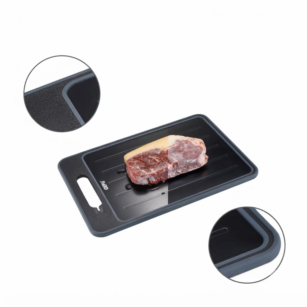 Thớt rã đông đa năng Gefu Cut Pro Defrosting and Chopping Board 13991 36.5 x 25cm 4in1 - cắt thực phẩm, rã đông, mài dao và bào gừng, vỏ chanh