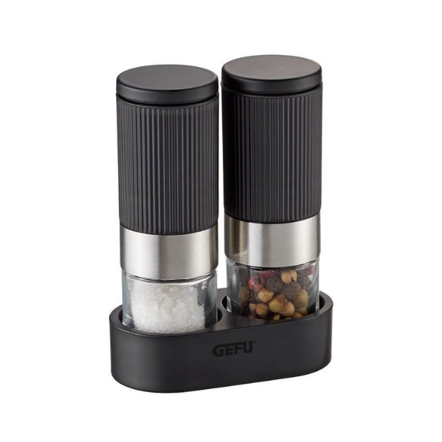 Set 2 cối xay muối tiêu mini GEFU TUSOME 34621 – Ceramic chỉnh độ mịn vô cấp, kèm khay