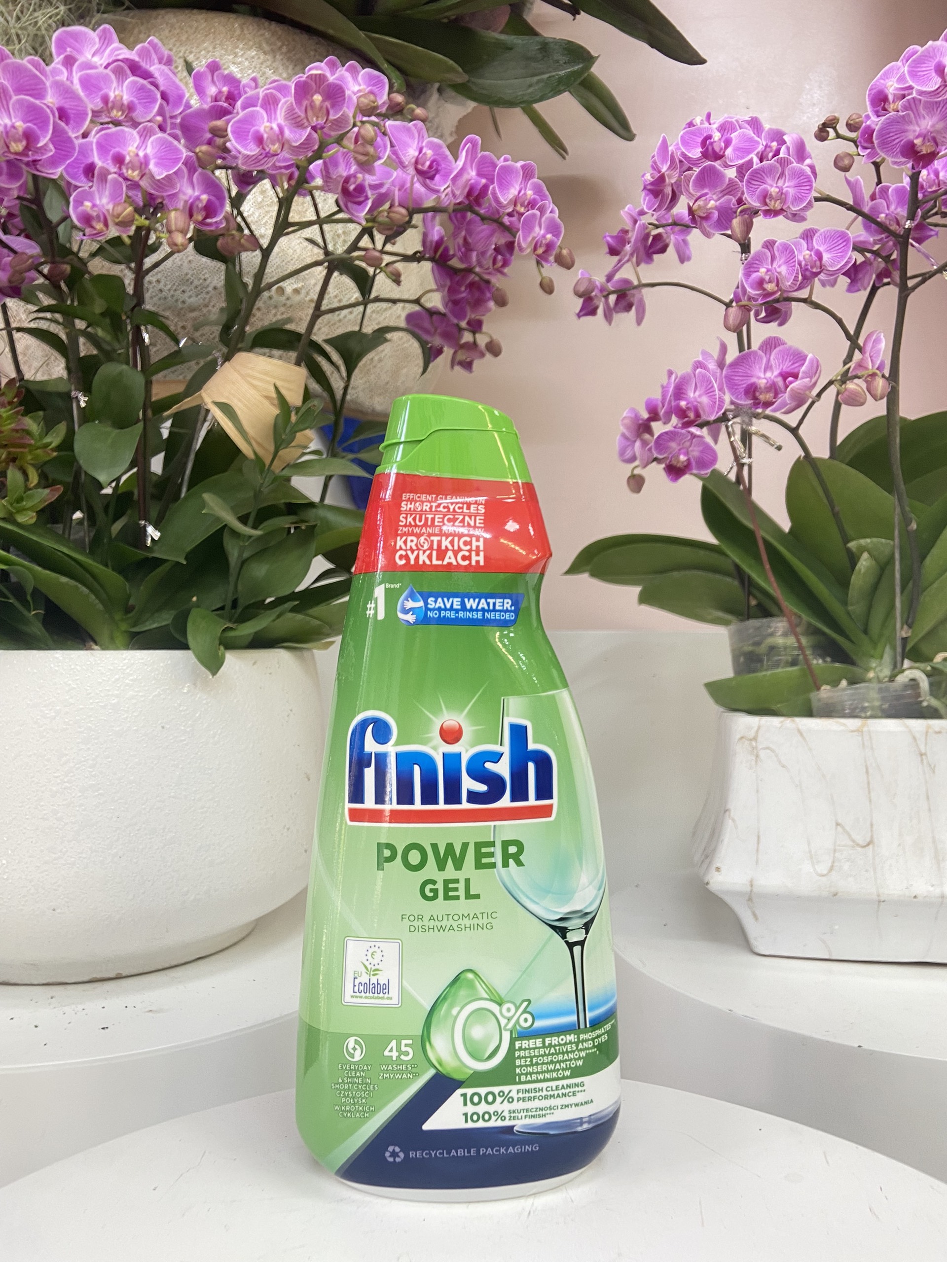 Gel rửa bát Finish 0% ECO 900ml (thùng 5 chai)