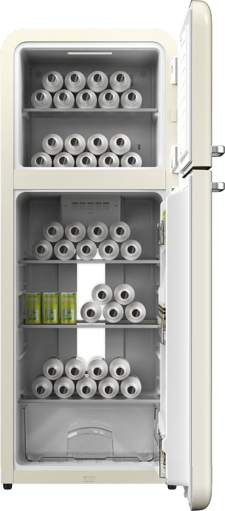 Tủ lạnh retro HCK BCD-192R-S màu kem dung tích 192L 2 ngăn (lạnh 143L, đông 49L)