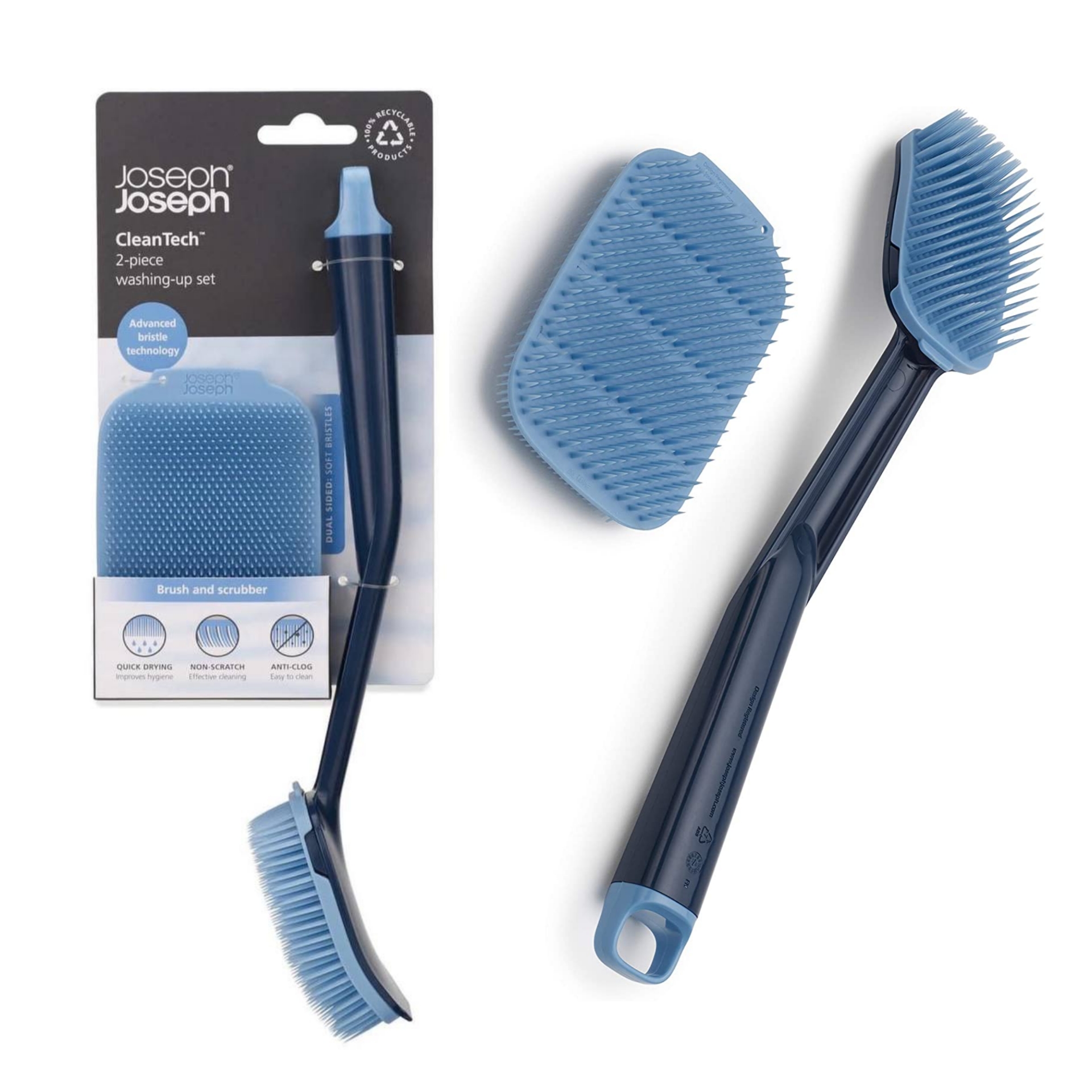 Bàn chải vệ sinh nồi chảo silicone Joseph Joseph CleanTech (Blue)