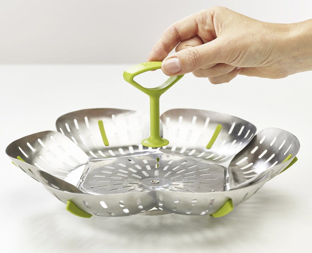 Xửng hấp Joseph Joseph 45033 Bloom™ Steel Zusammenklappbarer Dampfgareinsatz aus Edelstahl - Grün VE 4 (INOX)