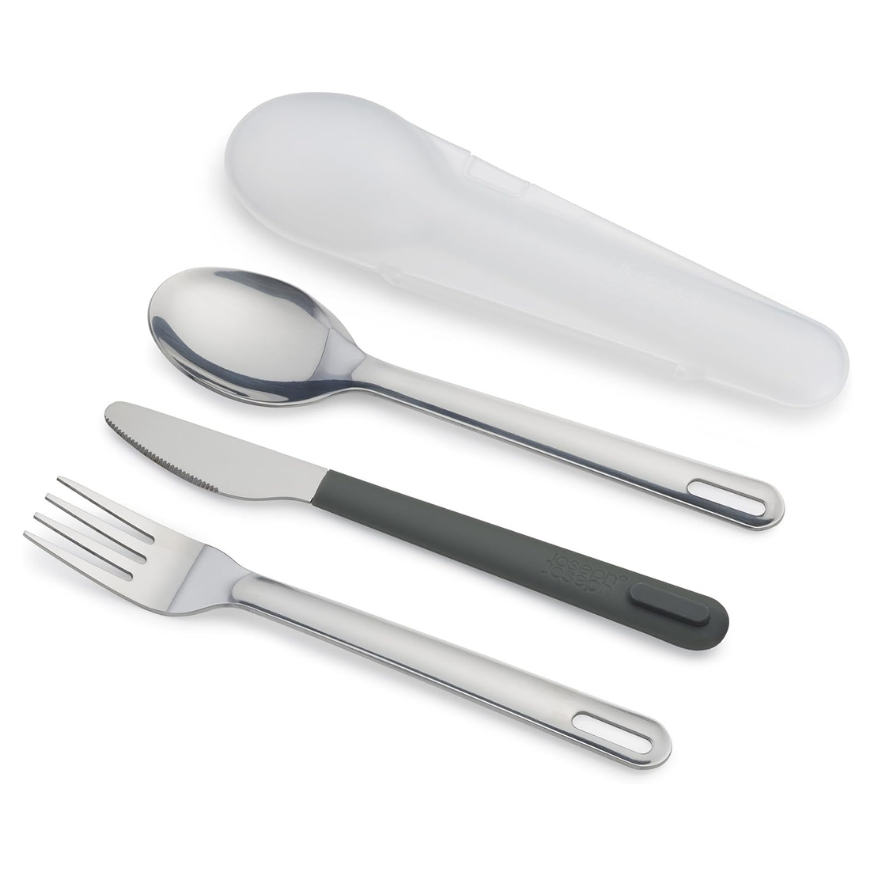 Bộ dao thìa dĩa Joseph Joseph 81135 Duo Steel Travel Cutlery màu Grey