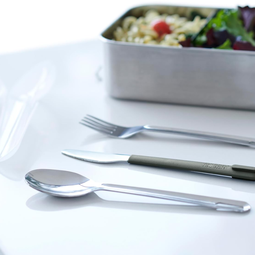 Bộ dao thìa dĩa Joseph Joseph 81135 Duo Steel Travel Cutlery màu Grey