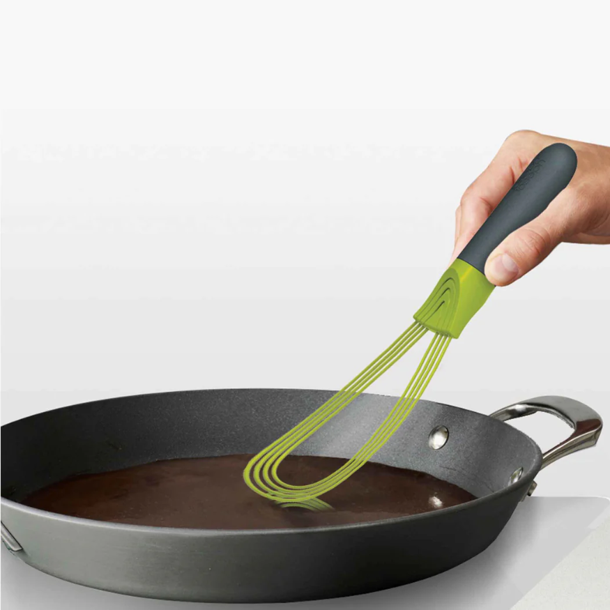 Dụng cụ đánh trứng và xẻng lật 2 in 1 Joseph Joseph 10539 Twist™ 2-in-1 Silikonschneebesen - Grau/Grün VE 6