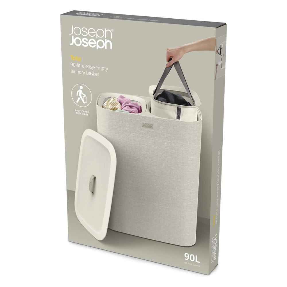 Giỏ đựng quần áo 2 ngăn có quai xách Joseph Joseph 50020 Tota 90L (ECRU)