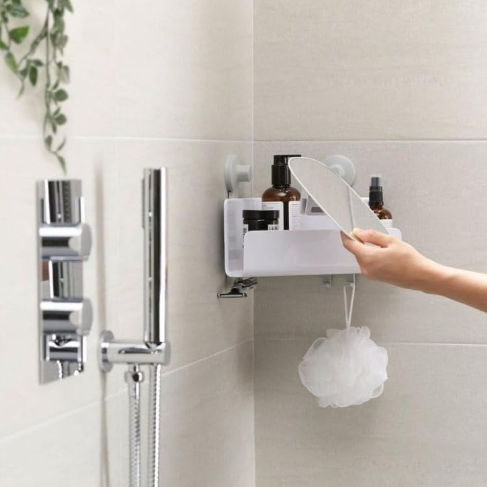 Kệ để đồ góc nhà tắm có gương gắn tường Joseph Joseph 70549 EasyStore Corner