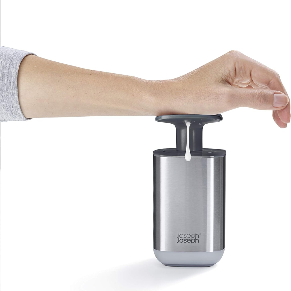 Bình đựng xà phòng Joseph Joseph 85164 Presto™ Edelstahl Hygienischer Seifenspender - Grau VE 4 (màu inox)