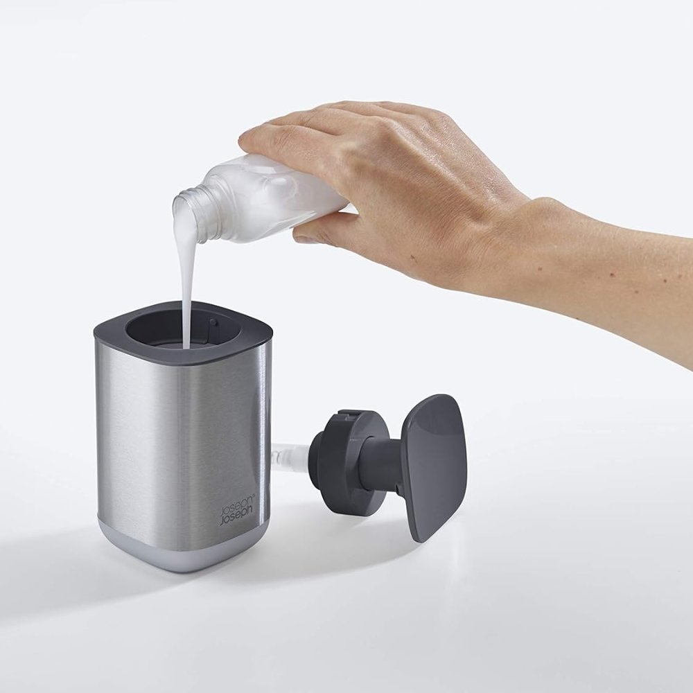Bình đựng xà phòng Joseph Joseph 85164 Presto™ Edelstahl Hygienischer Seifenspender - Grau VE 4 (màu inox)