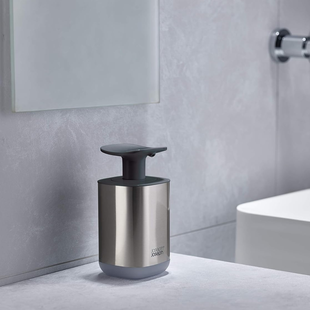 Bình đựng xà phòng Joseph Joseph 85164 Presto™ Edelstahl Hygienischer Seifenspender - Grau VE 4 (màu inox)