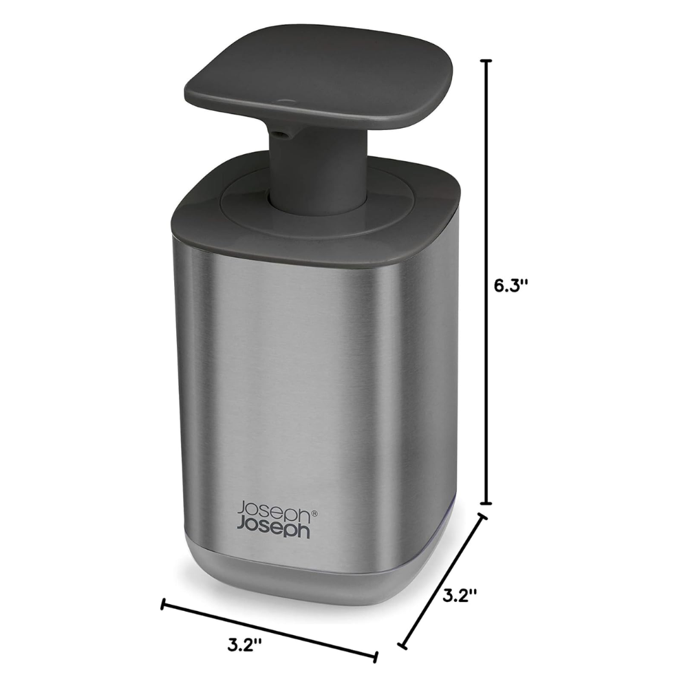 Bình đựng xà phòng Joseph Joseph 85164 Presto™ Edelstahl Hygienischer Seifenspender - Grau VE 4 (màu inox)