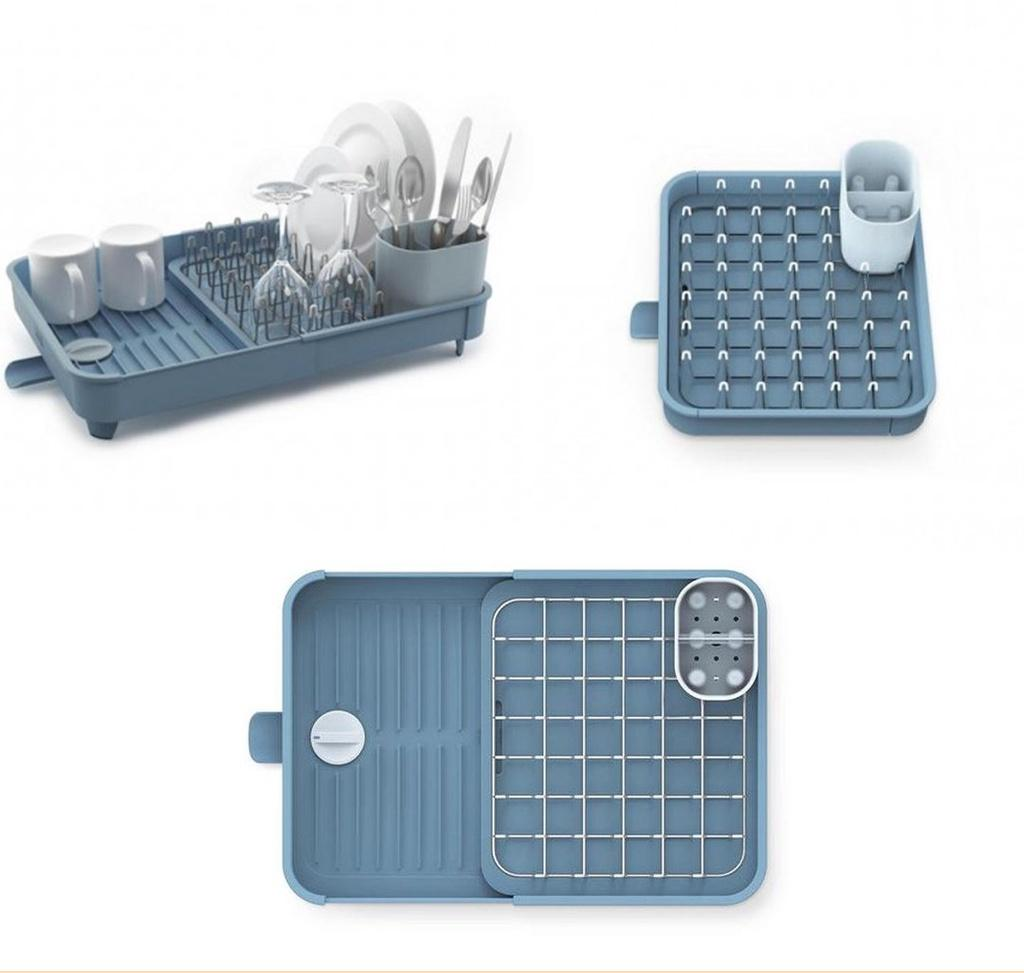 Khay đựng bát đĩa Joseph Joseph 85185 Extend™ Expandable Dish Drainer - Editions màu xanh dương