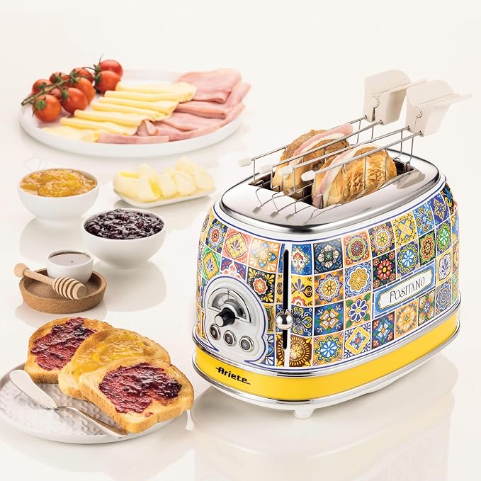 Máy nướng bánh mì Ariete 810W 00C01551PAR0 họa tiết Positano