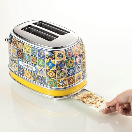 Máy nướng bánh mì Ariete 810W 00C01551PAR0 họa tiết Positano