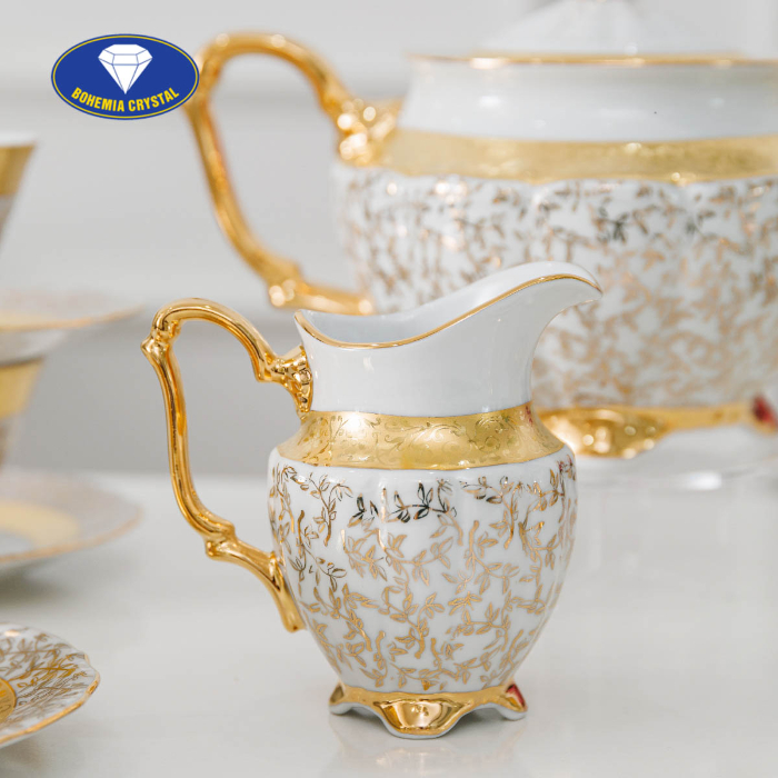 Bohemia - Bộ ấm trà sứ Tiệp mạ vàng LB011
