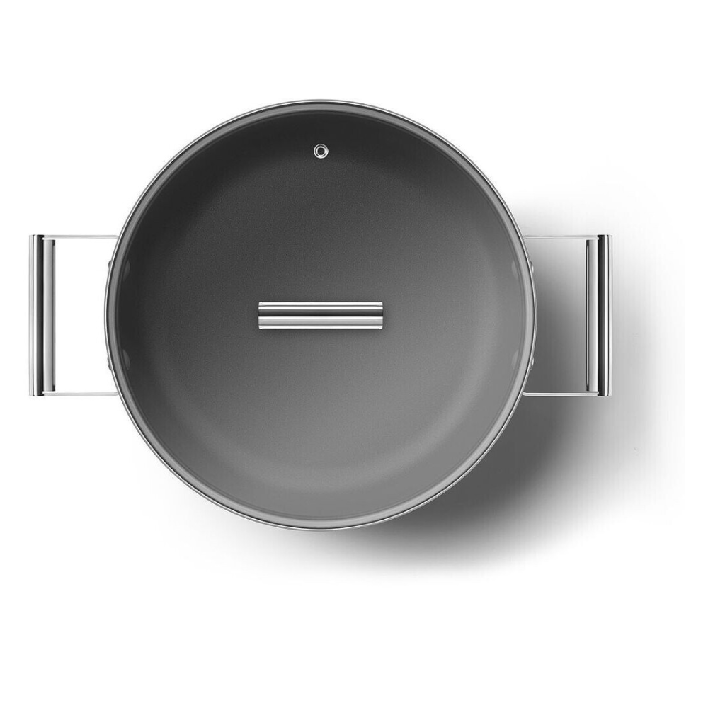 Nồi chảo SMEG CKFD2811BLM màu đen 28cm (vung kính)