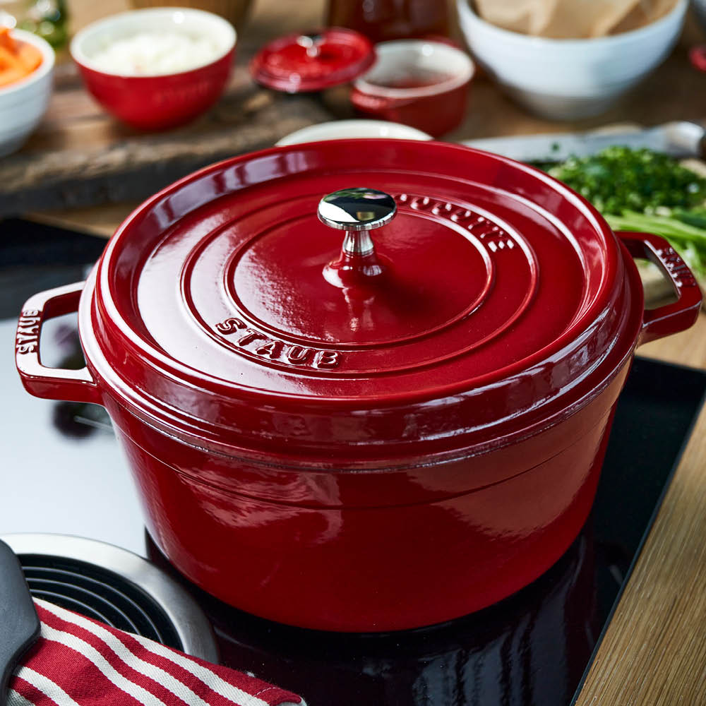 Staub - Nồi tròn màu đỏ cherry - 20cm (2.2L) (B) - 11092006-B