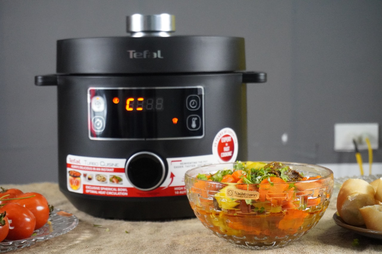 Nồi áp suất điện đa năng Tefal CY754830 Turbo Cuisine 5,0 L (10 chức năng: áp suất, nấu chậm, nấu cơm, xào, hấp, nướng bánh, sữa chua,…)