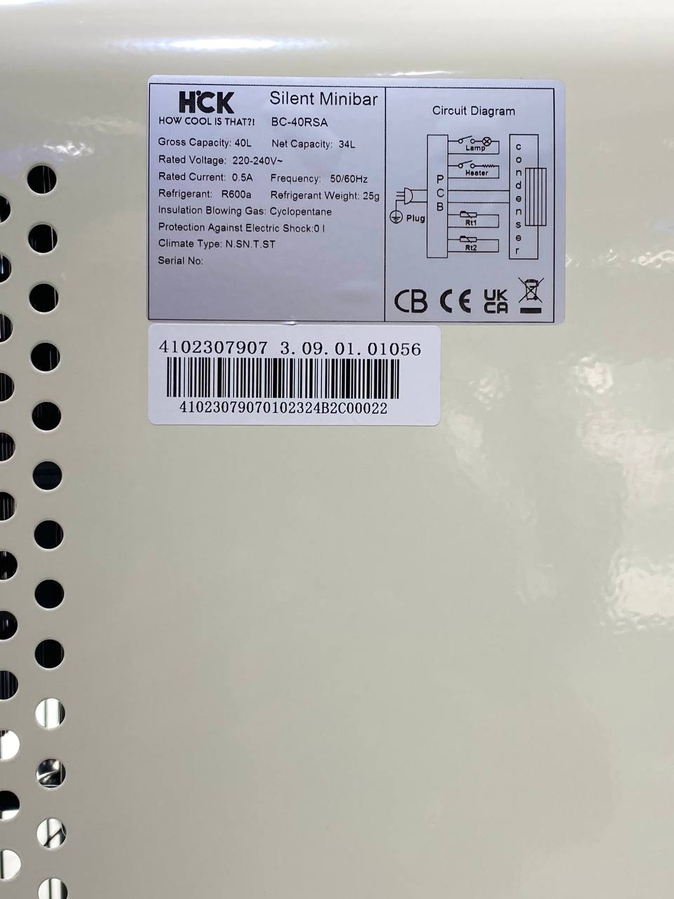 Tủ lạnh mini để mỹ phẩm retro HCK BC-40RSA 34L màu kem