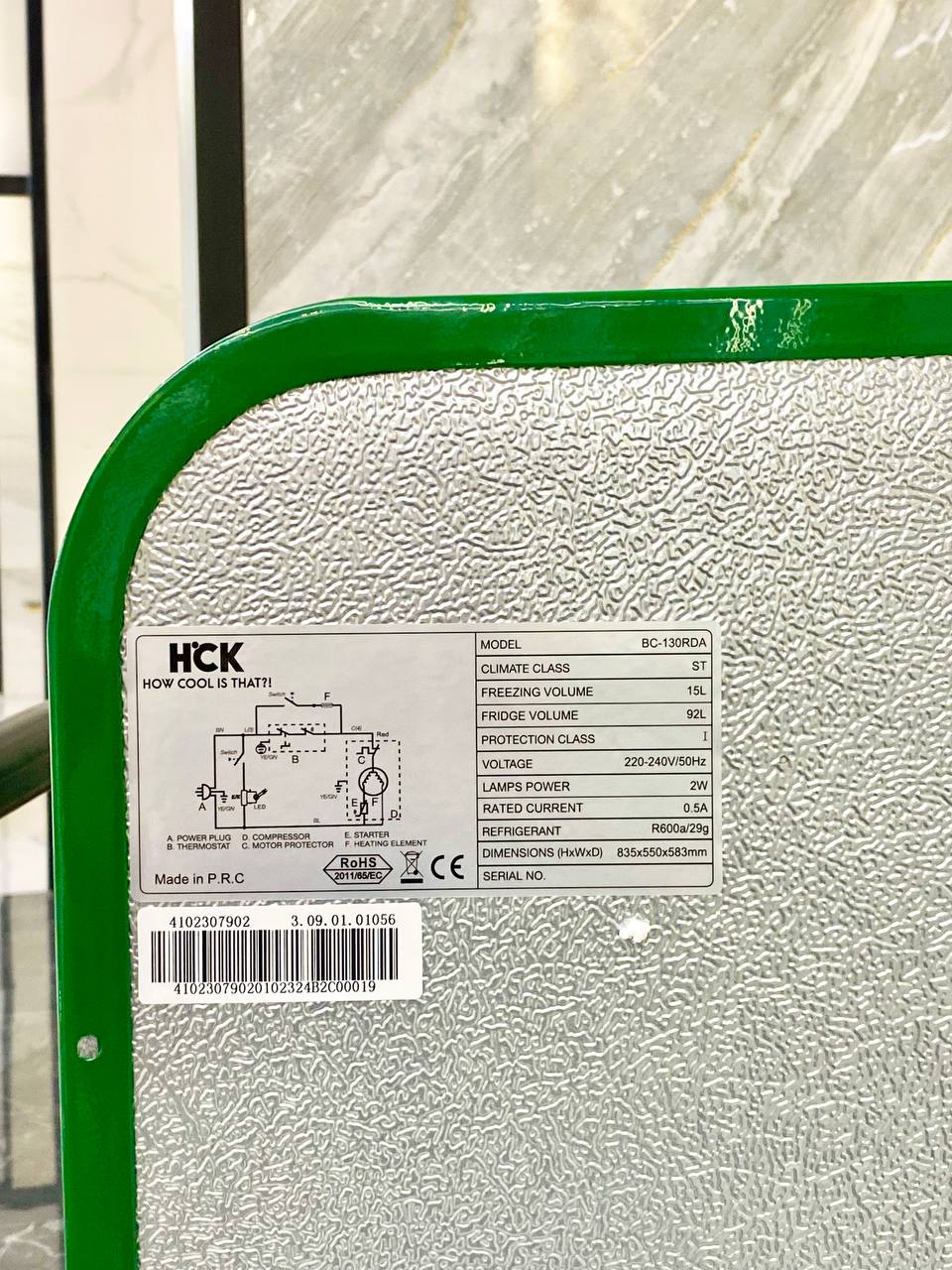 Tủ lạnh mini HCK ITALY FLAG 107L BC-130RDA màu xanh quốc kỳ Ý có ngăn đông