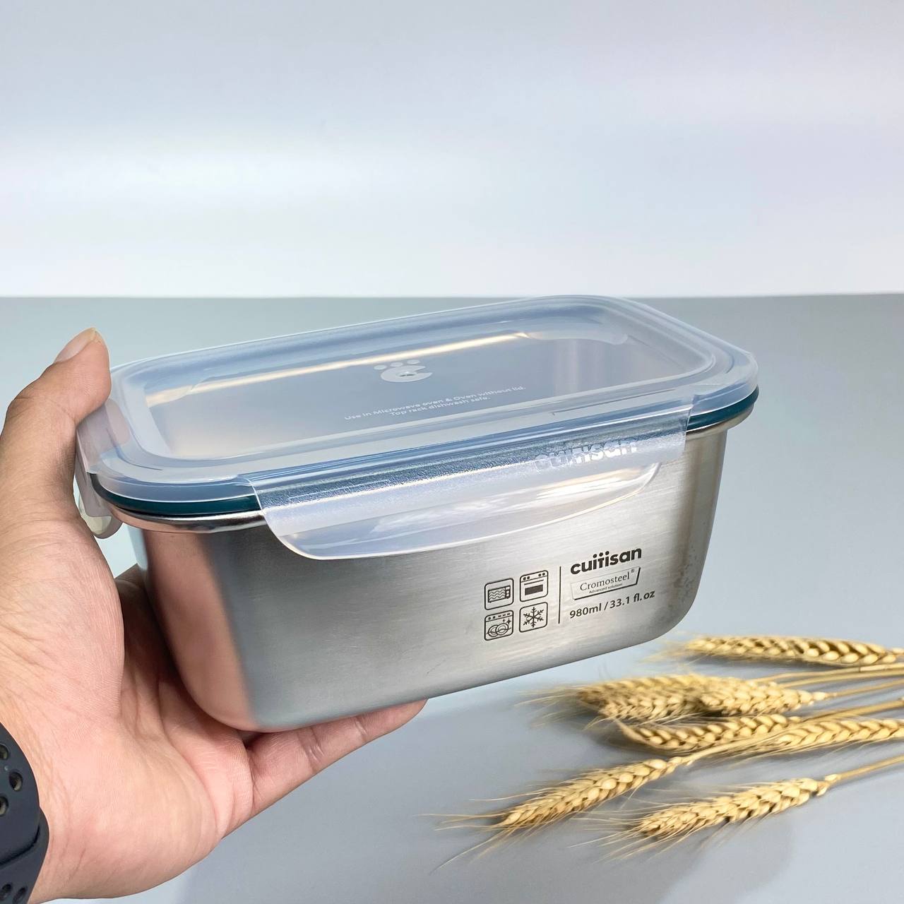 Hộp đựng thực phẩm inox chữ nhật Cuitisan Simple EC7-PS06 980ml