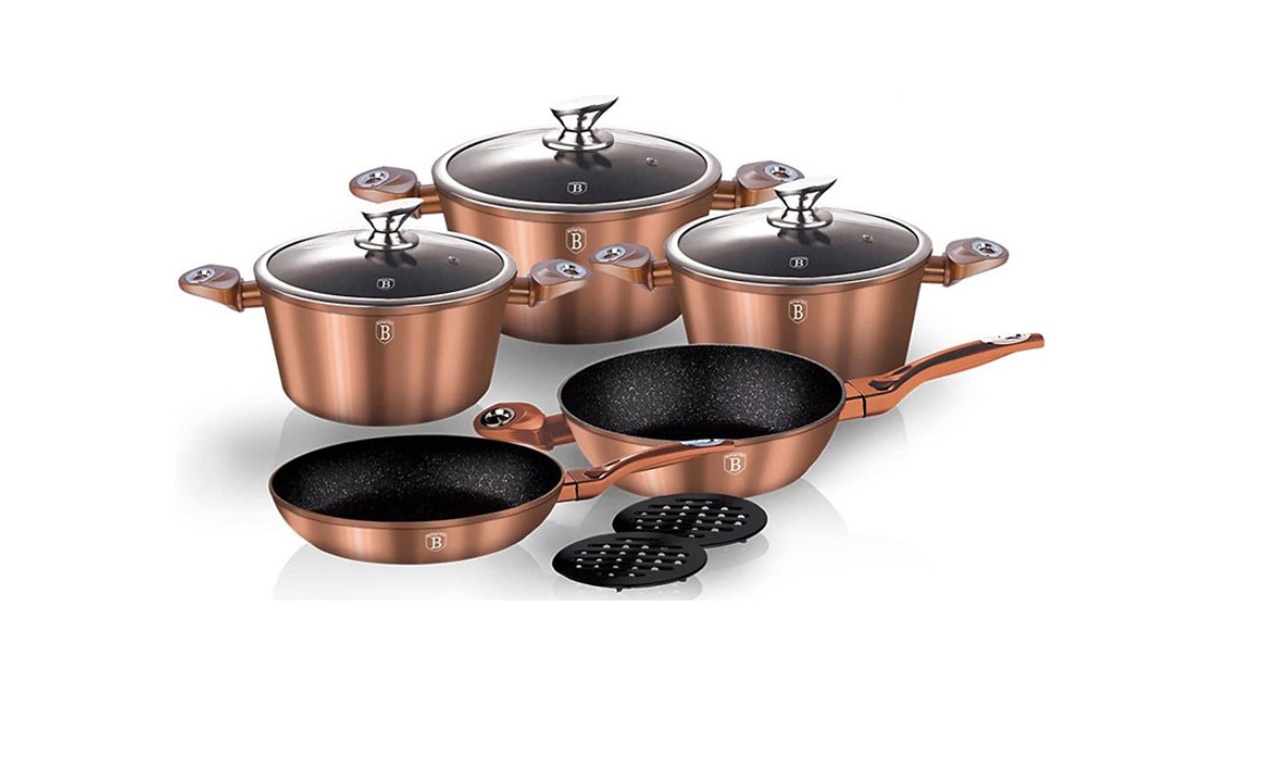 Bộ nồi 10 chi tiết Berlinger Haus BH/1220N Rose gold collection - màu vàng hồng