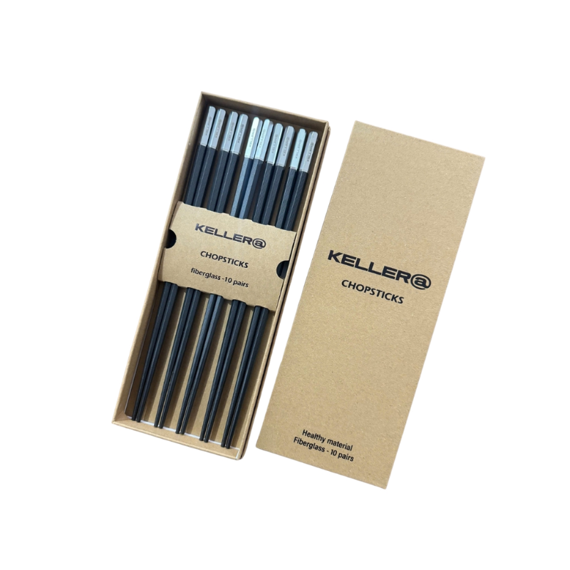 Set 10 đôi đũa Keller cao cấp màu đen