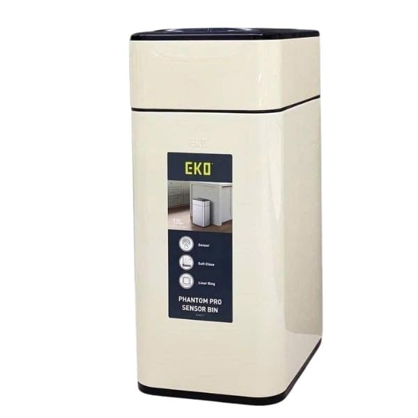 Thùng rác cảm biến vân tay EKO Sensor EK9577-18L-VNS màu kem