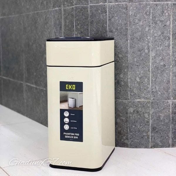 Thùng rác cảm biến vân tay EKO Sensor EK9577-18L-VNS màu kem